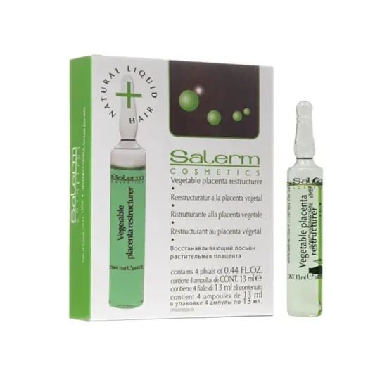 Salerm Vegetable Placenta Restructurer - Kuracja wzmacniająca dla włosów osłabionych i wypadających 4x13ml
