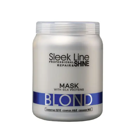 Stazpiz Sleek Line Blond Maska z proteinami jedwabiu do włosów blond, rozjaśnianych i siwych 1000ml